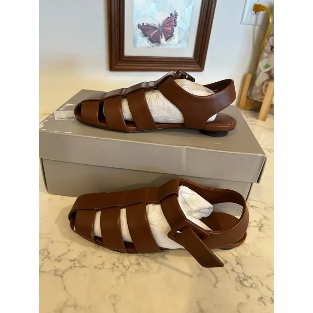 Everlane The Day Fisherman‎ Sandal Rum Brown Leather Strappy Shoe Size 6